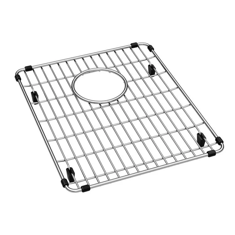 Sink Grid Bottom Grid 12 x 14.5 Inch Polished Stainless Steel for Bowls with Rear Center Drain Opening