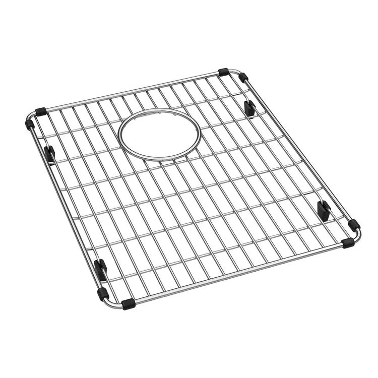 Sink Grid Bottom Grid 13 x 15.5 Inch Polished Stainless Steel for Bowls with Rear Center Drain Opening