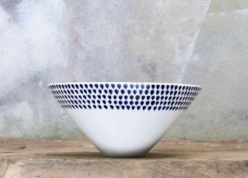 Indigo Drop Serving Bowl