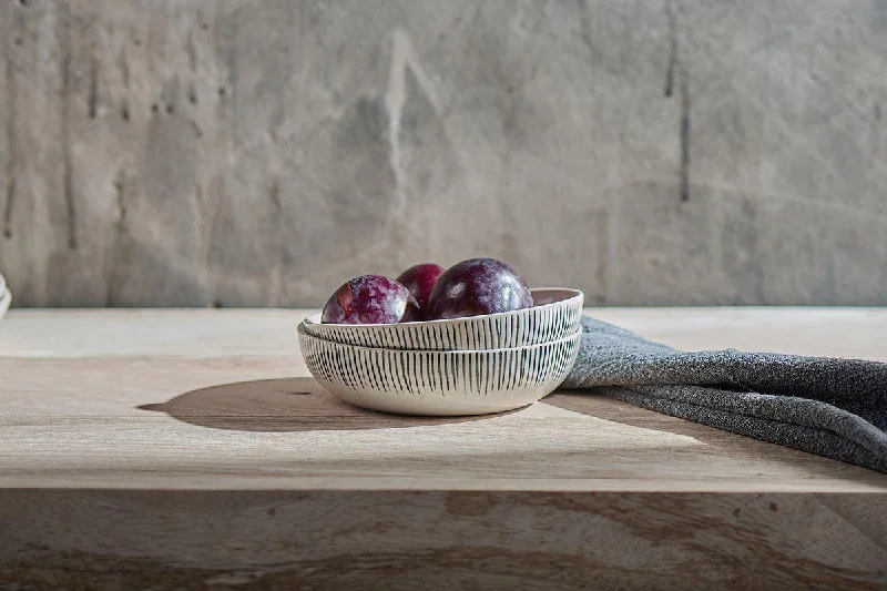 Karuma Ceramic Nibble Bowl - Black & White