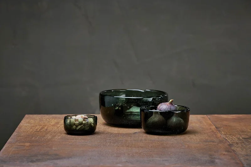 Riya Glass Bowl - Dark Emerald