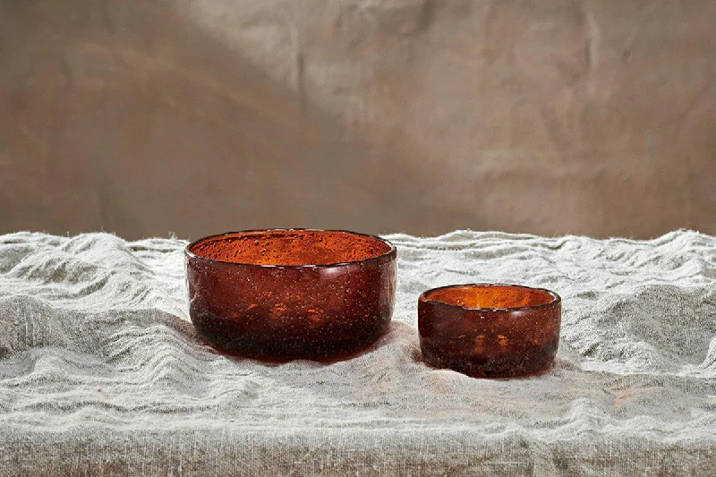 Riya Glass Bowl - Rust