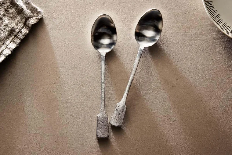 Veeta Serving Spoons - Brushed Silver