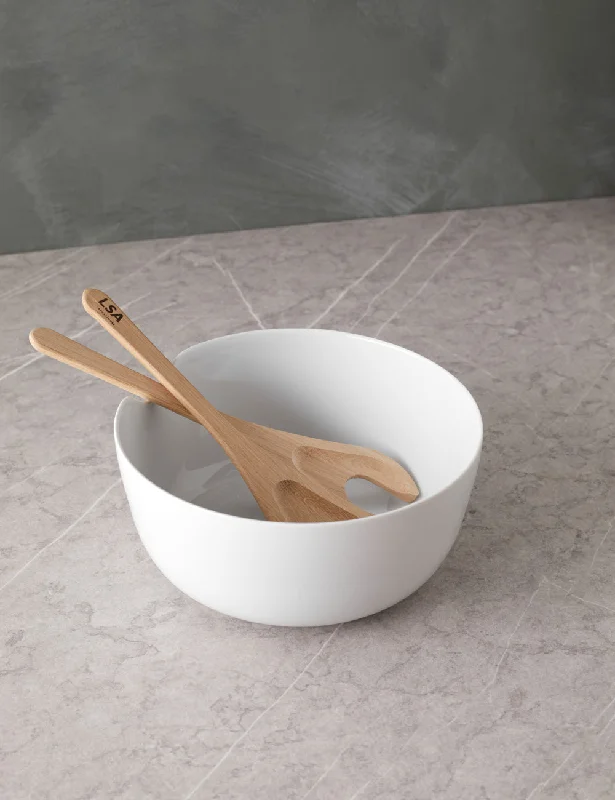 Dine Bowl + Oak Servers by LSA International