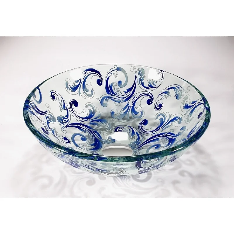 Legion Furniture Blue Glass Transluscent Vessel Bowl