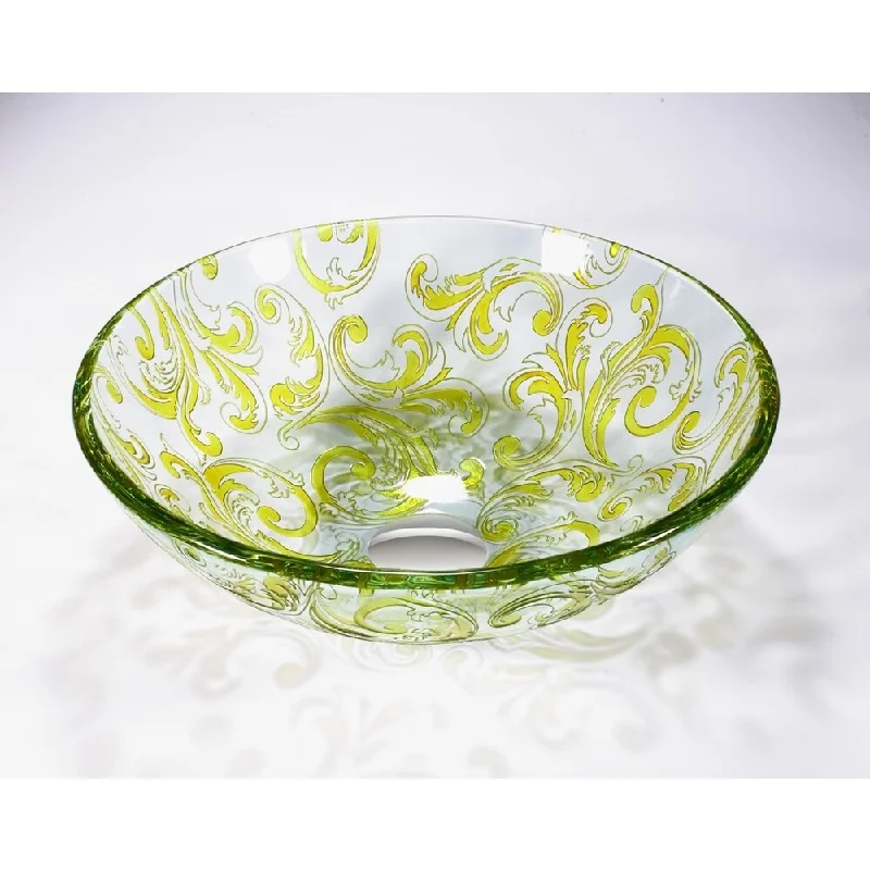 Legion Furniture Transluscent Yellow Green Vessel Bowl