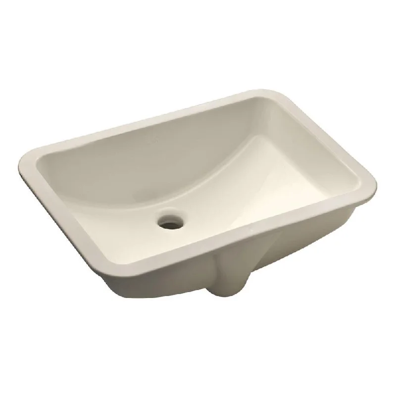 Wells Rectangular Vitreous Ceramic Lavatory Single Bowl Undermount Bisque 21 x 15 x 7