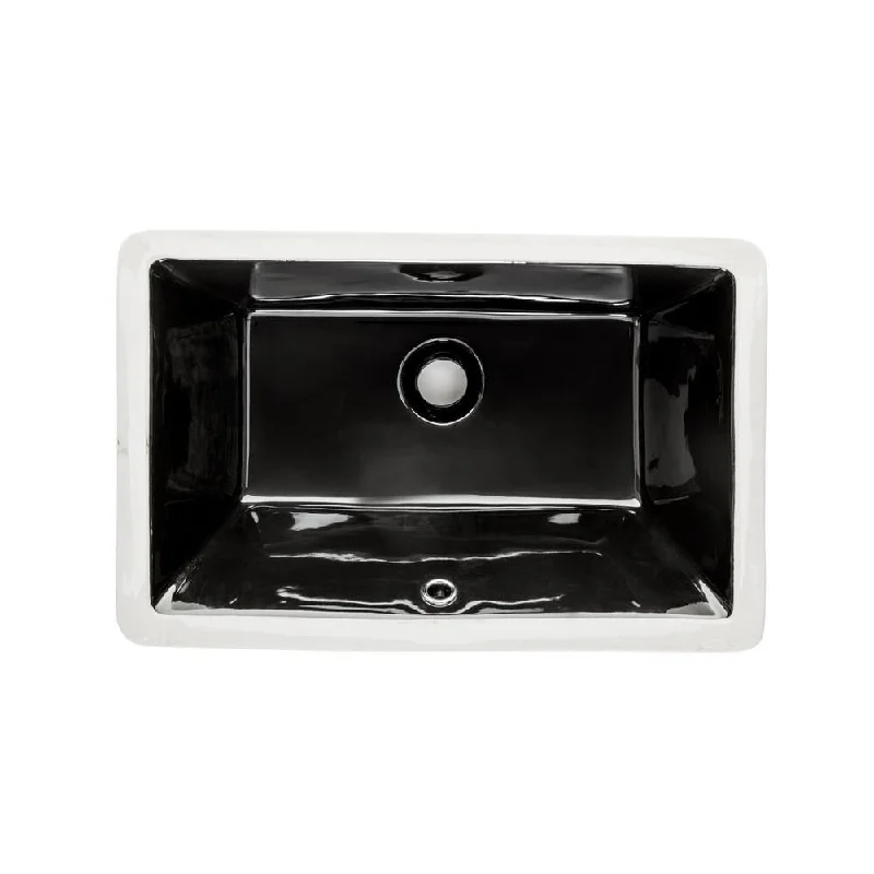 Wells Rectangular Vitreous Ceramic Lavatory Single Bowl Undermount Ebony 20 x 15 x 6