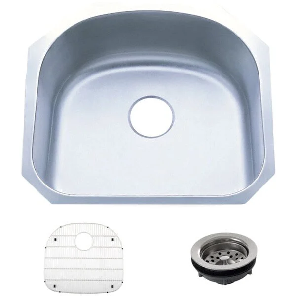 23.25-inch Stainless Steel 18 gauge Undermount Single Bowl Kitchen Sink