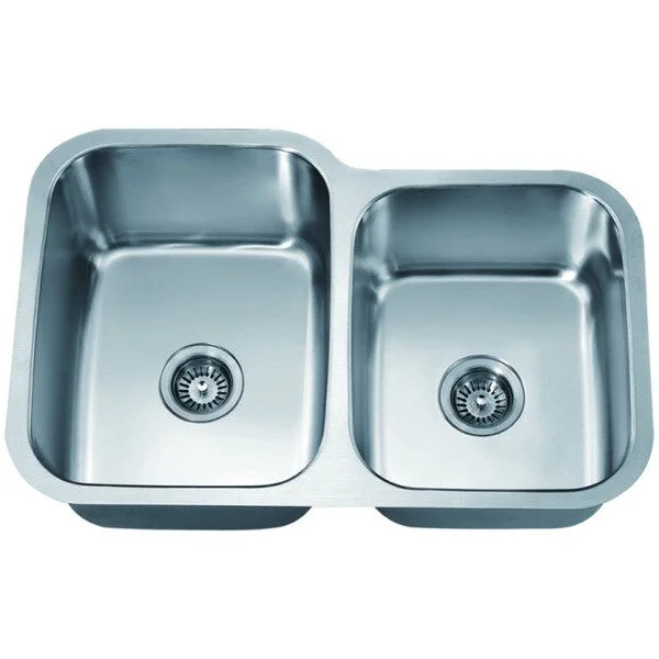 Dawn Stainless Steel Undermount Double Bowl Sink (Small Bowl on Right)