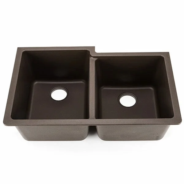 Hahn Brown Granite 60/40 Double Bowl Sink