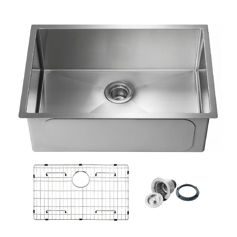 Handcrafted Undermount Single Bowl Stainless Steel Kitchen Sink