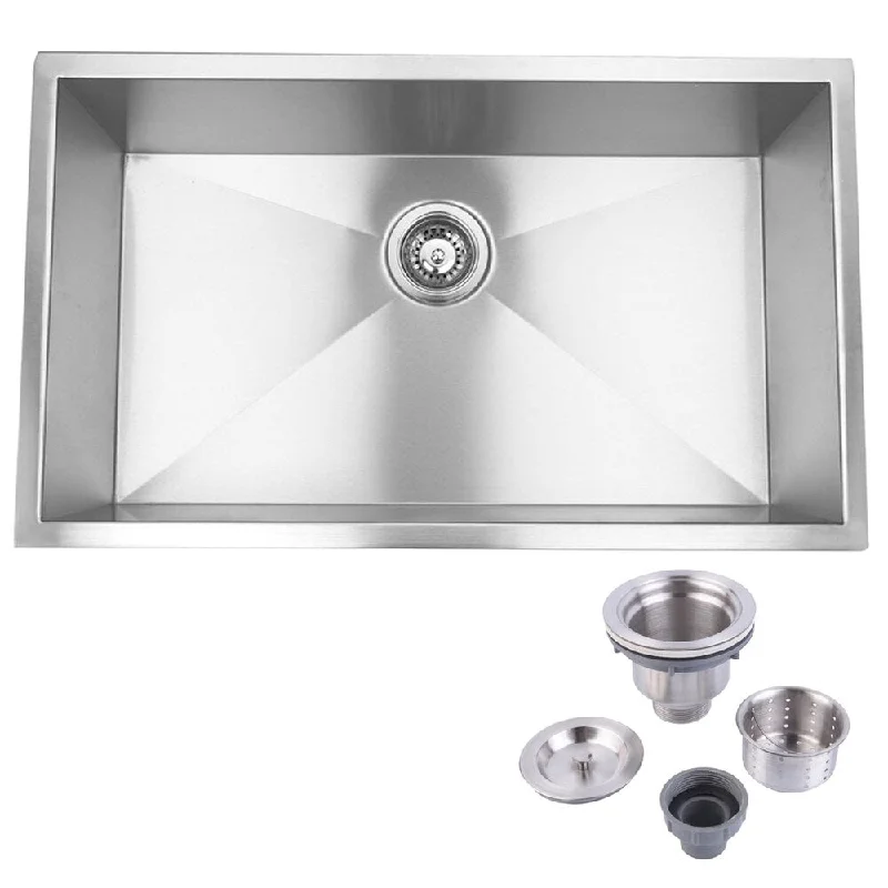 Hardy Single Bowl Stainless Steel Undermount Farmhouse Kitchen Sink