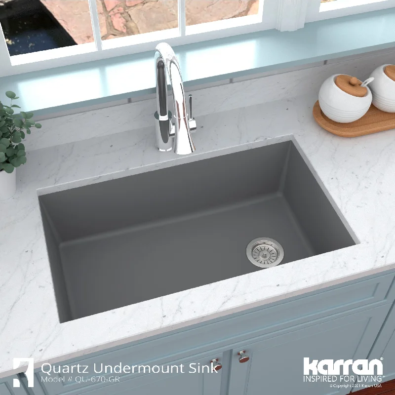 Karran Undermount Quartz Single-bowl Kitchen Sink