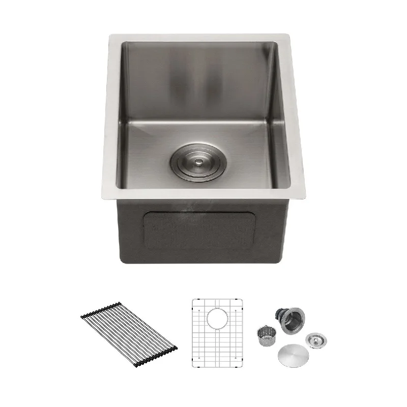 Kichae Undermount Single Bowl 16 Gauge Stainless Steel Kitchen Bar Sink