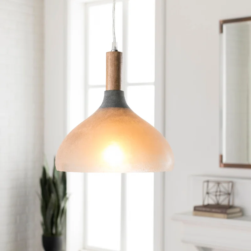 Riika Transitional Light Gray Bowl Pendant Light Fixture