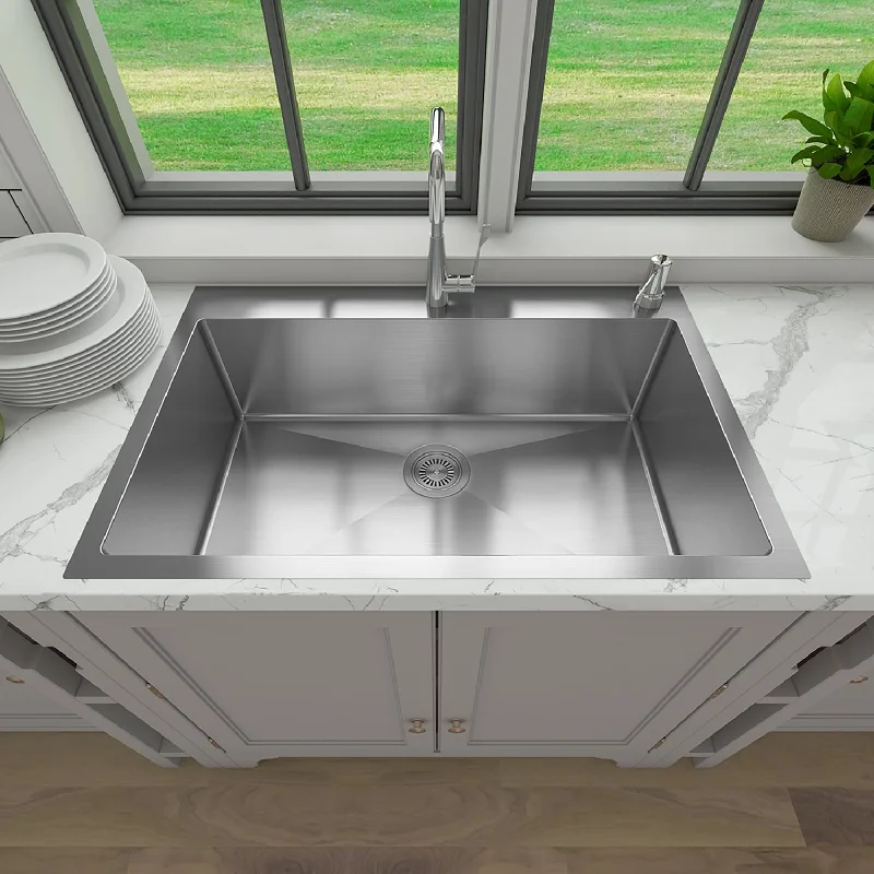 Sinber Drop in Single Bowl 304 Stainless Steel Kitchen Sink