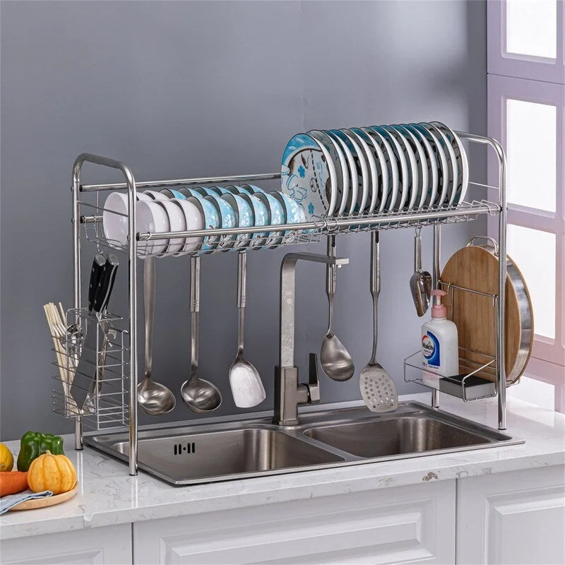 Stainless Steel Single Layer, Inner Length 35'' Kitchen Bowl Rack Shel