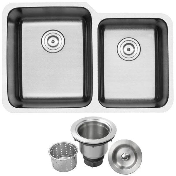 Ticor 1205BG-BASK 32-inch 16-inch Stainless Steel Undermount Double Bowl Kitchen Sink