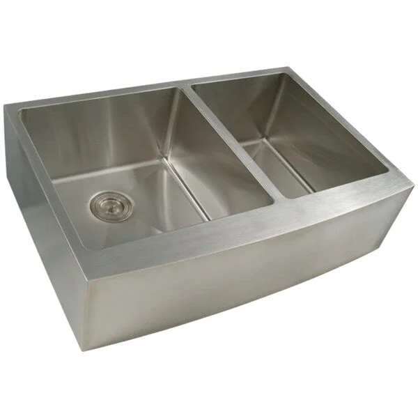 Ticor Stainless Steel Undermount 33-inch Double Bowl Farmhouse Kitchen Sink