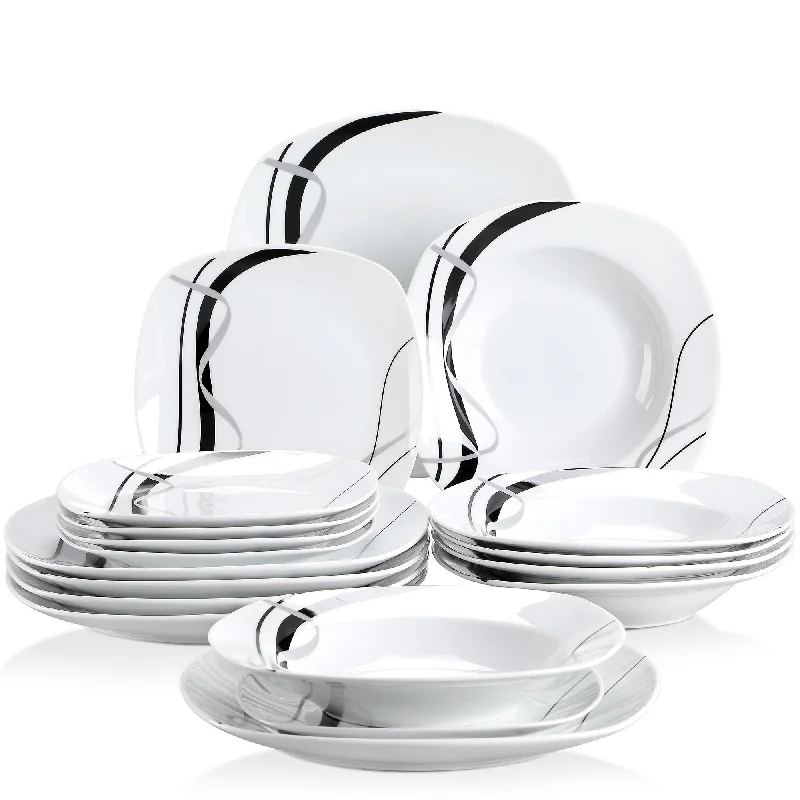 18pcs or 36pcs Porcelain Ceramic Kitchen Tableware Dishes Plate Set