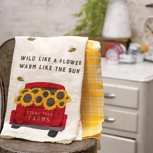 2 Set Wild Like a Flower Kitchen Towels