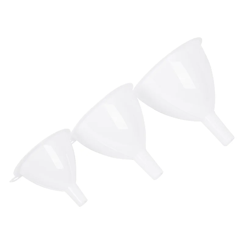 3pc White Polypropylene Funnel Set - By Ashley