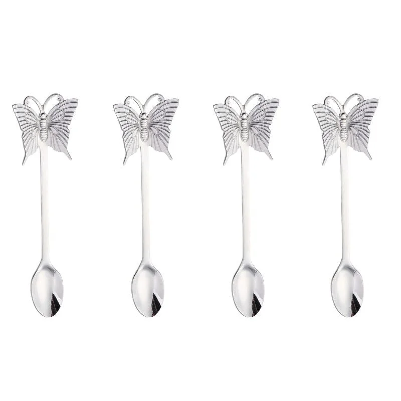 4pcs silver spoon