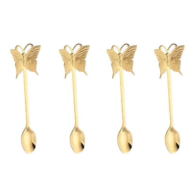 4pcs gold spoon