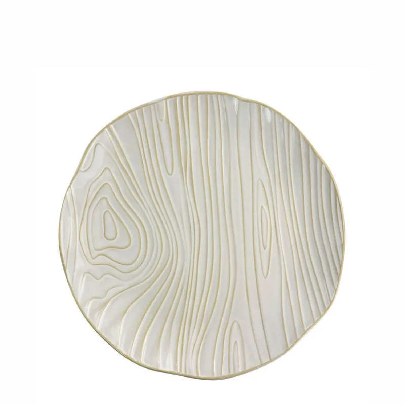 523-8851, MST 10.75" White Dinner Plate Round-Wood Pattern