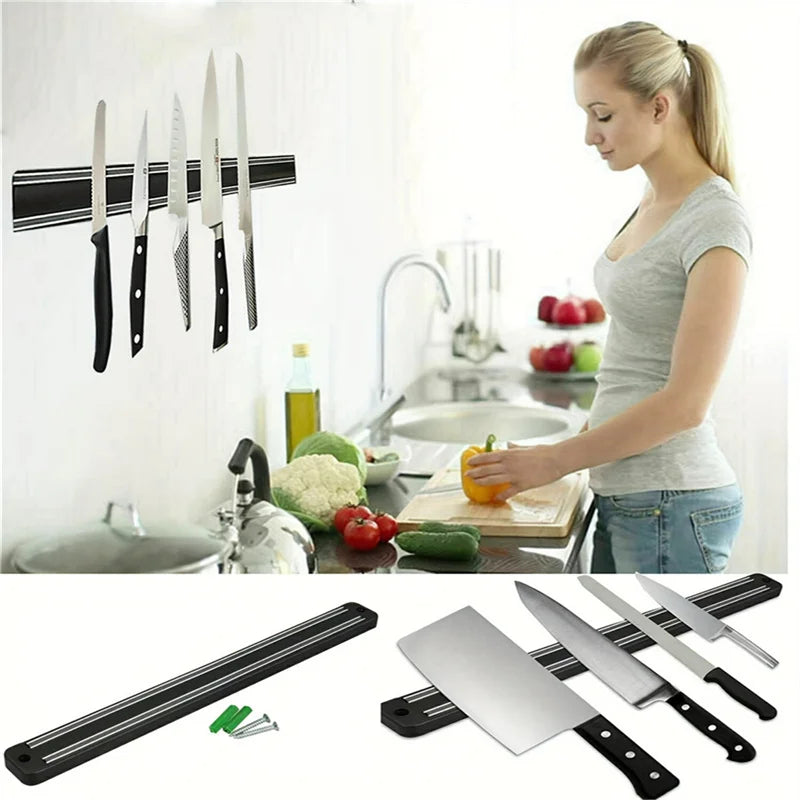 55CM Magnetic Wall Mounted Knife Holder for Kitchen Utensil & Tool Organizer