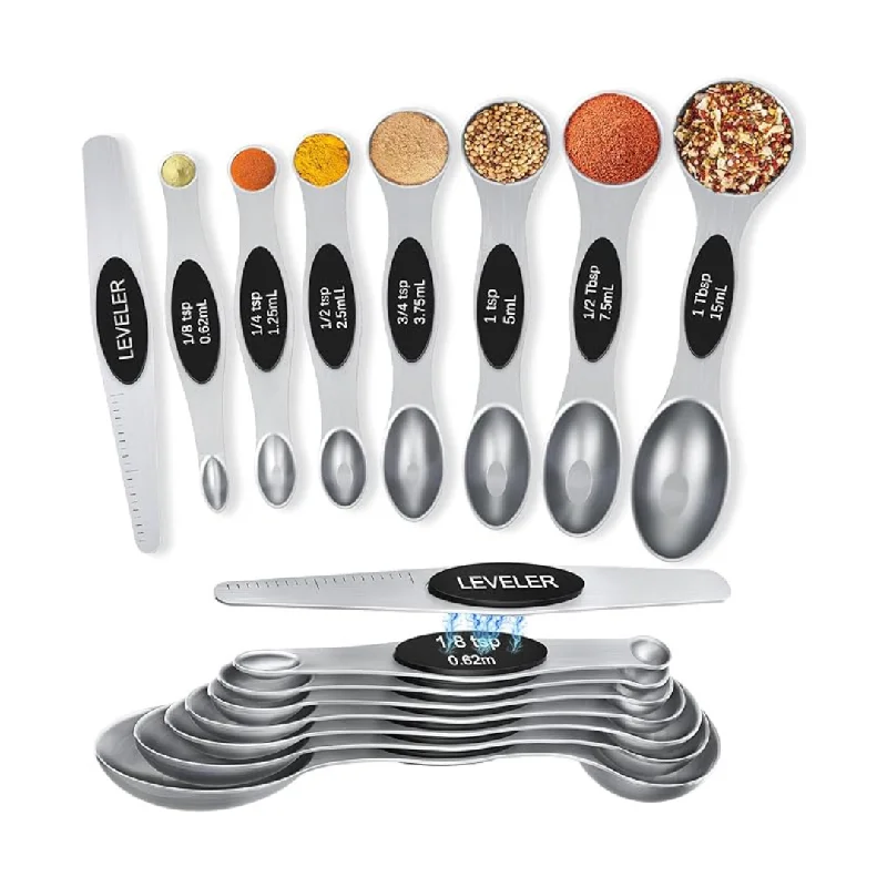 8-Piece Bananabay Stainless Steel Measuring Spoons Set with Leveler