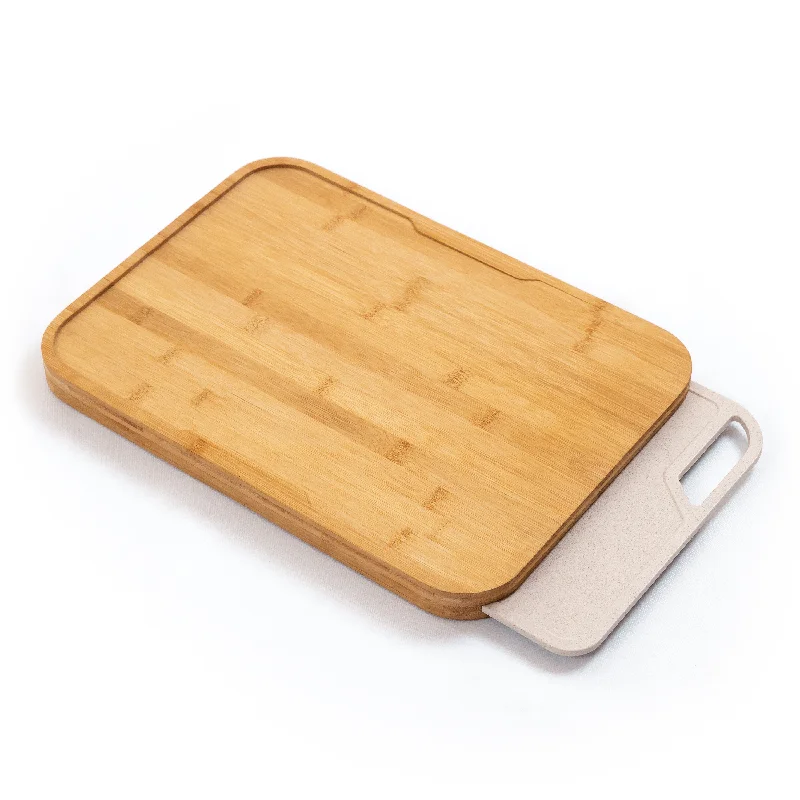 Bamboo Cutting Board with Nesting Rice Fiber Chopping Board (17 x 12.5 in)