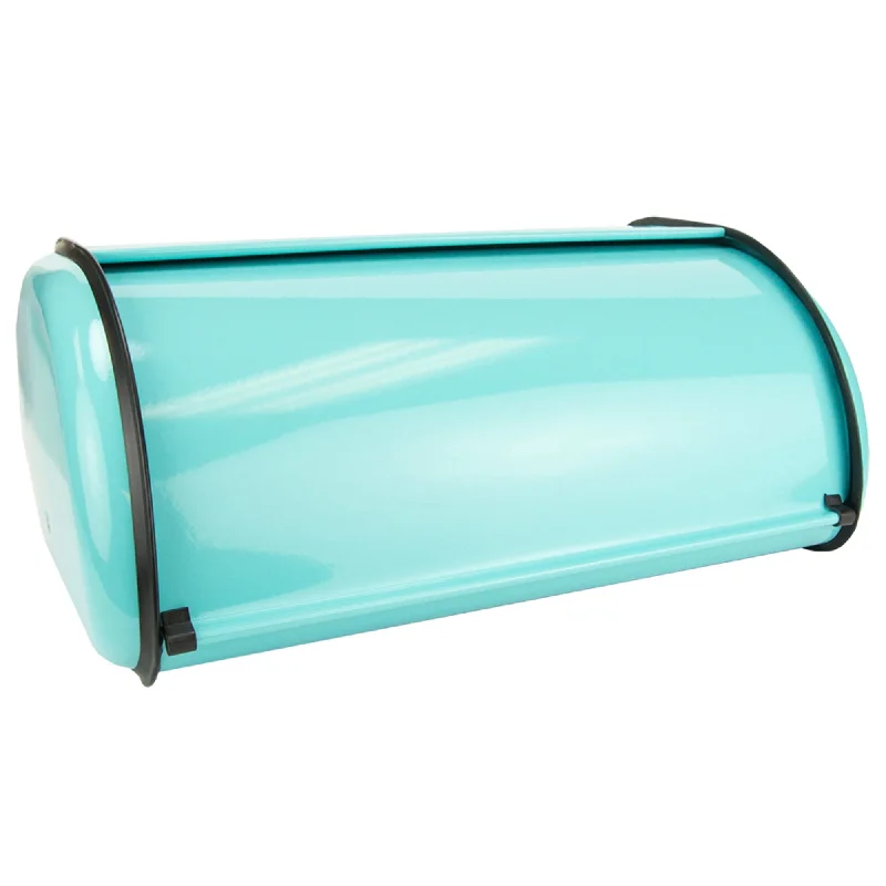 Roll Up Lid Steel Bread Box, Turquoise