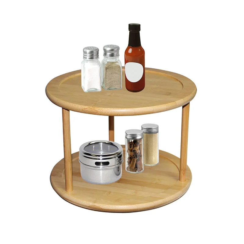 2 Tier Bamboo Lazy Susan