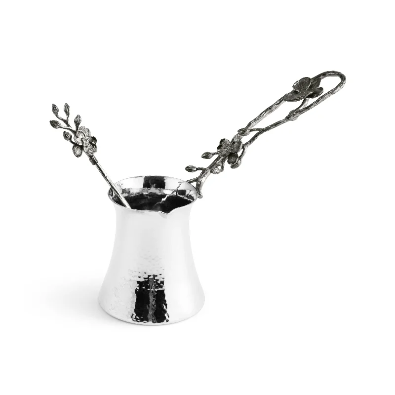 Black Orchid Coffee Pot with Spoon