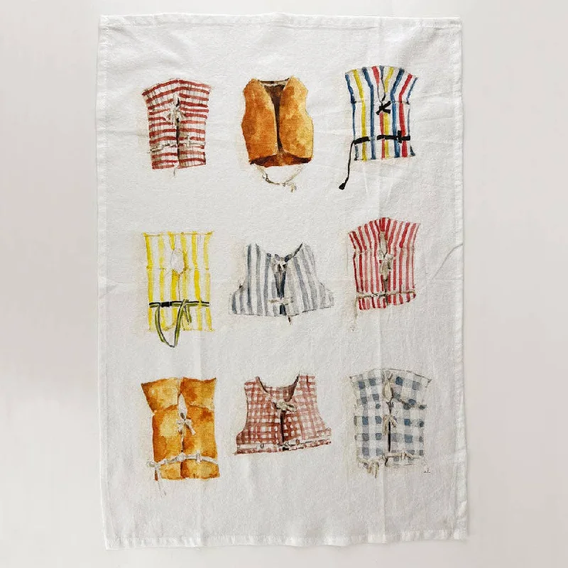 Boat coats tea towel