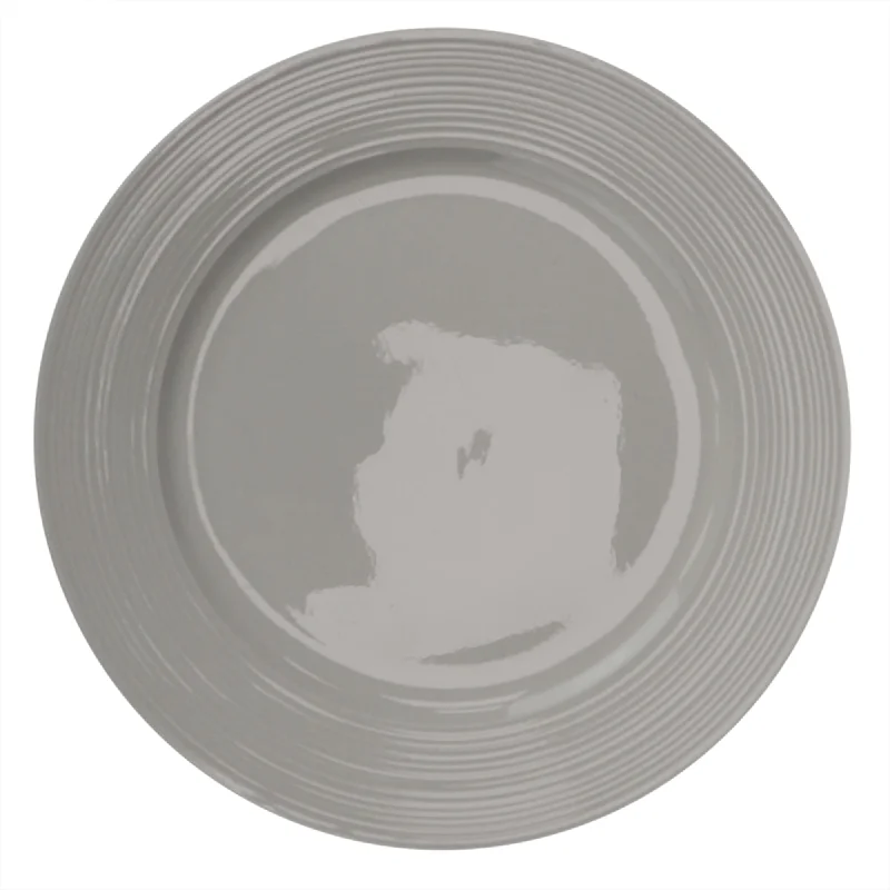 Embossed Thread 10.5" Ceramic Dinner Plate, White