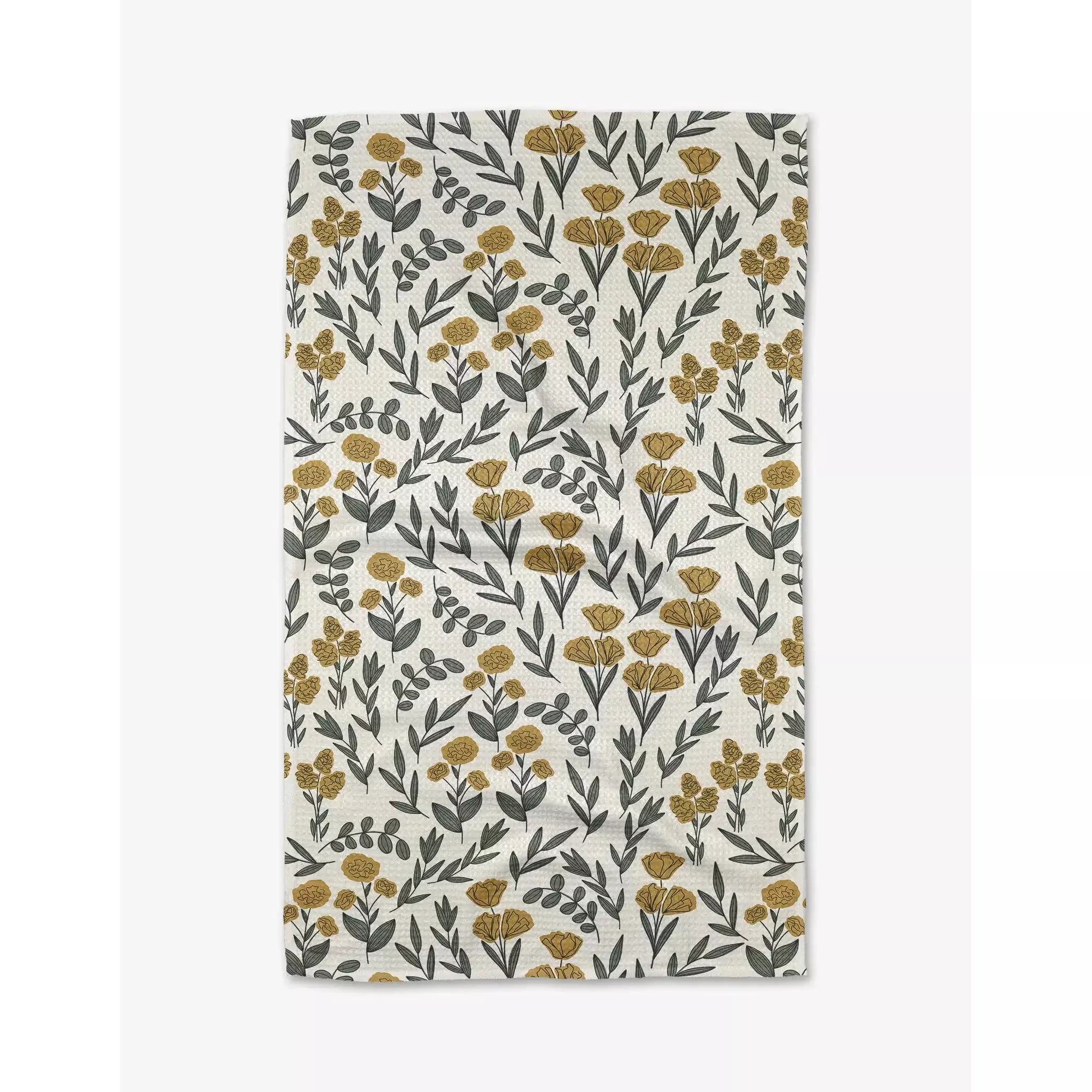 Charolette Yellow Geometry Kitchen Tea Towel