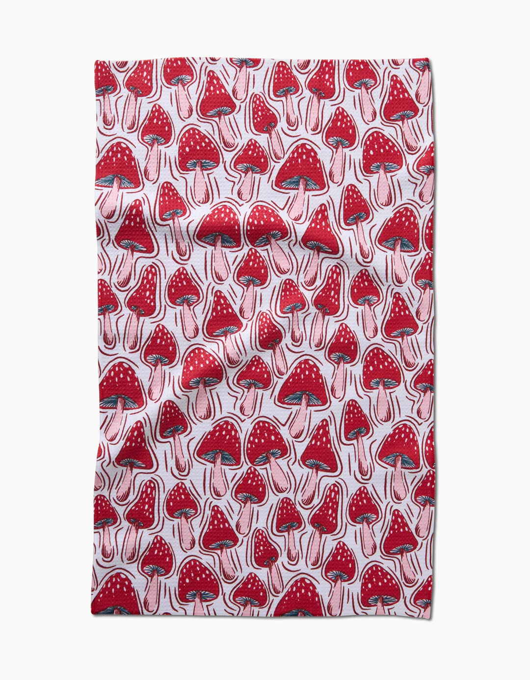 Christmas Mushrooms Geometry Tea Towel