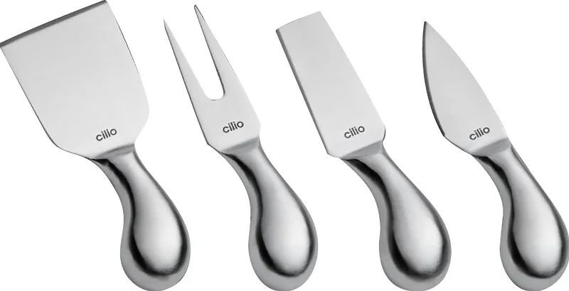 Cilio Piave 4 Piece Cheese Knife Set, Stainless Steel