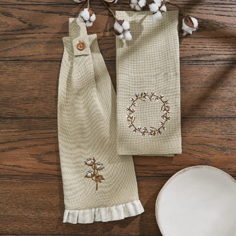 Cotton Wreath Decorative Dishtowel Set of 6  Park Designs