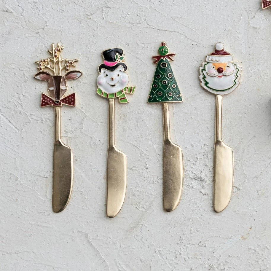 Creative Co-op - Spreader with Enameled Christmas Handle