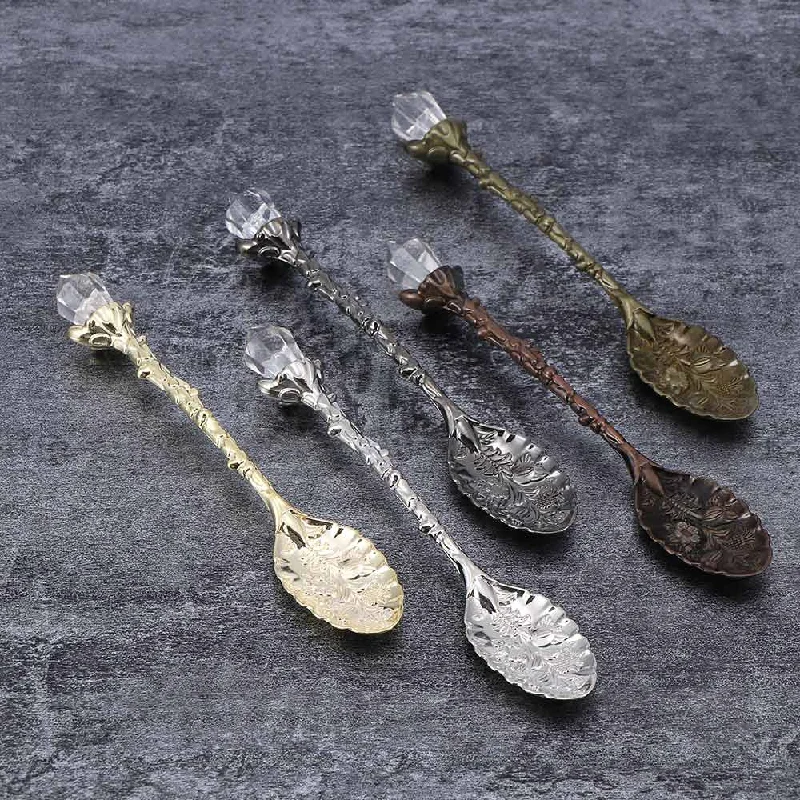 Crystal Head Spoon Dining Bar Vintage Royal Style Spoon Flatware