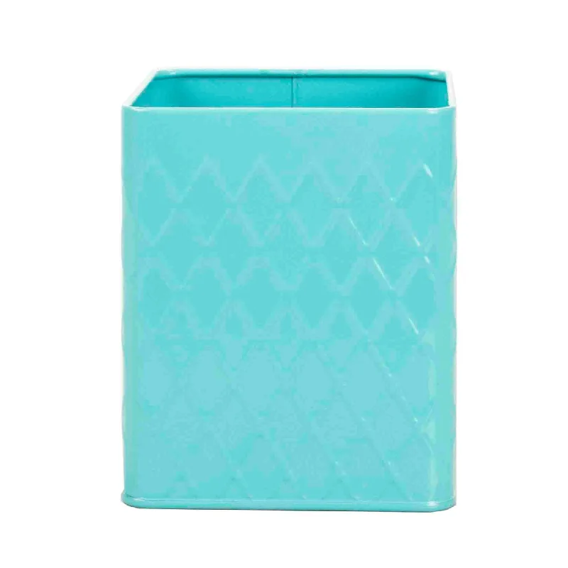 Tin Utensil Holder, Turquoise