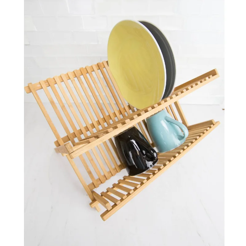 Bamboo Foldable Dish Drainer