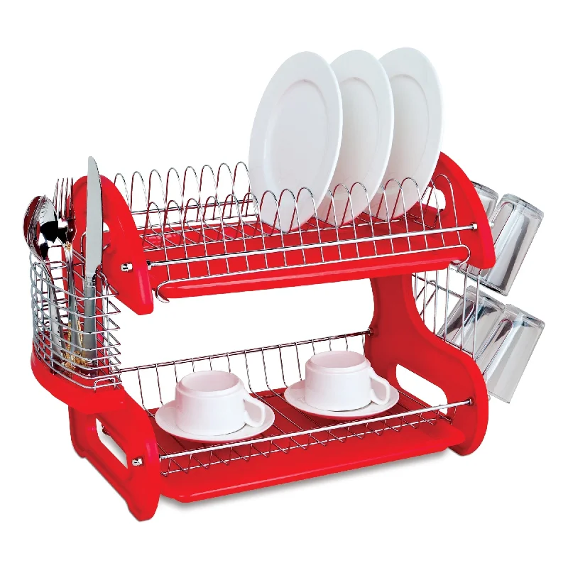 2-Tier Plastic Dish Drainer