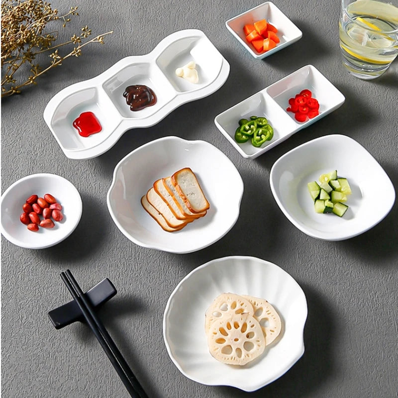 Dipping Saucer Multi-grid Dish Plate Kitchen Dressing Dishes