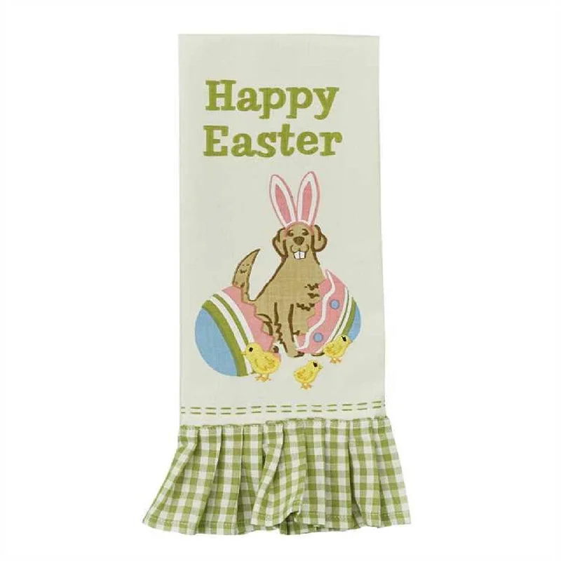 Easter Dog Embroidered Printed Dishtowels - Set of 6 Park Designs