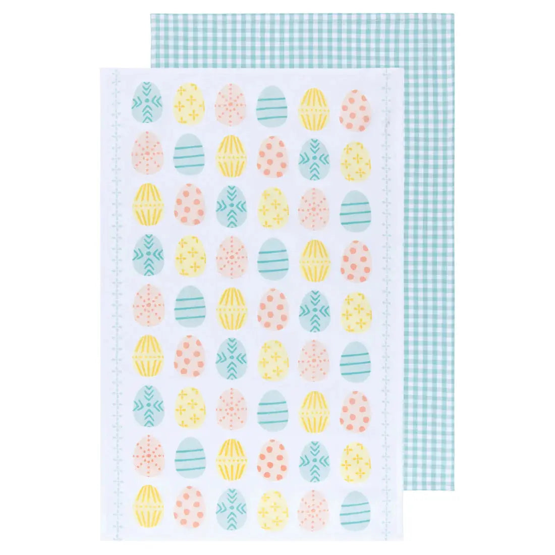 Easter Eggs Coordinated Dishtowels Set of 2